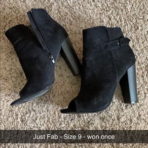 Black peep toe booties
